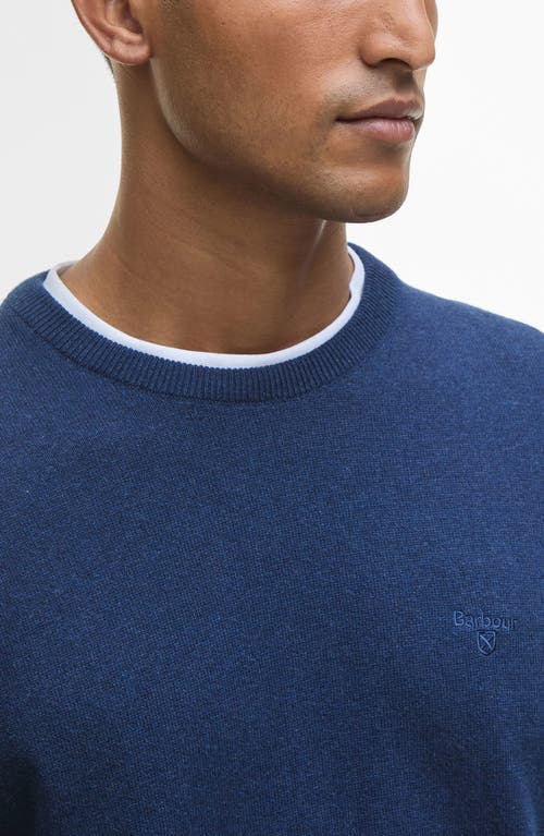 Barbour Solid Cotton Crewneck Sweater In Blue