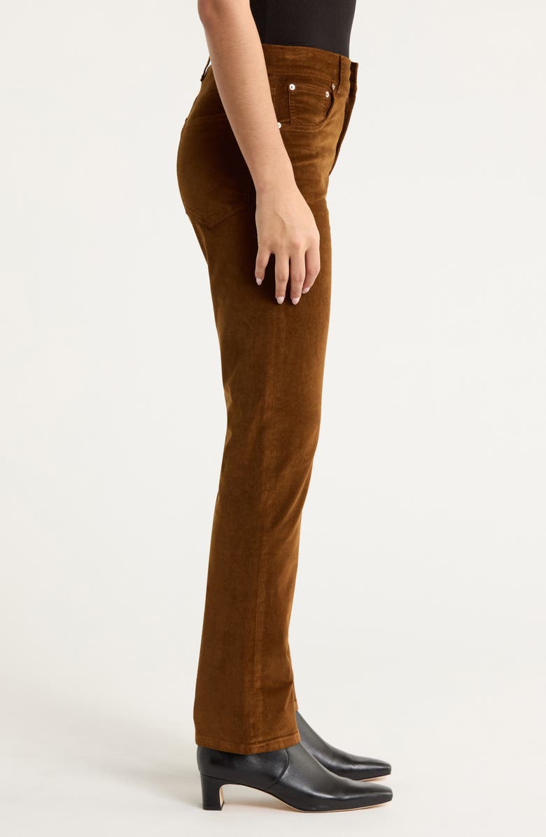 Madewell Longline Straight Leg Velvet Pants, Alternate, color, Dark Pecan