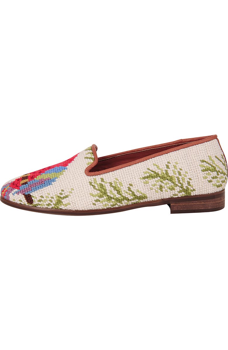 ByPaige BY PAIGE Needlepoint Parrot Flat, Alternate, color, Tan Multi