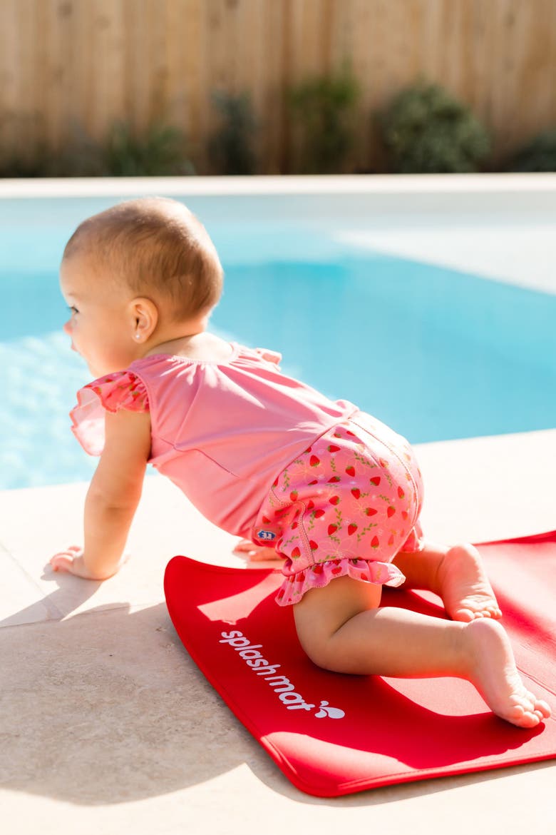 Happy Nappy Swimsuit with Reusable Swim Diaper, Alternate, color, Strawberry Field Frills