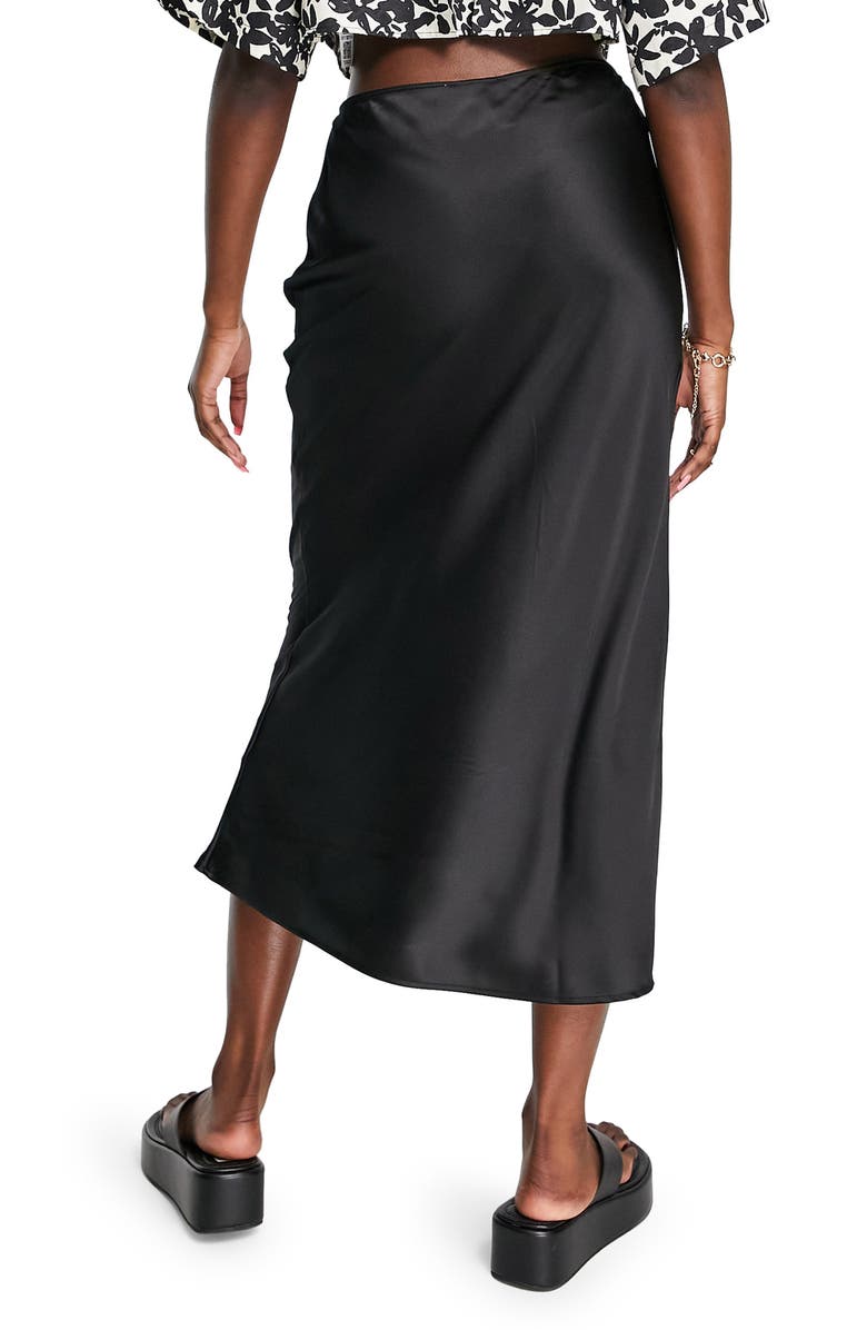 Topshop Bias Cut Satin Midi Skirt, Alternate, color,