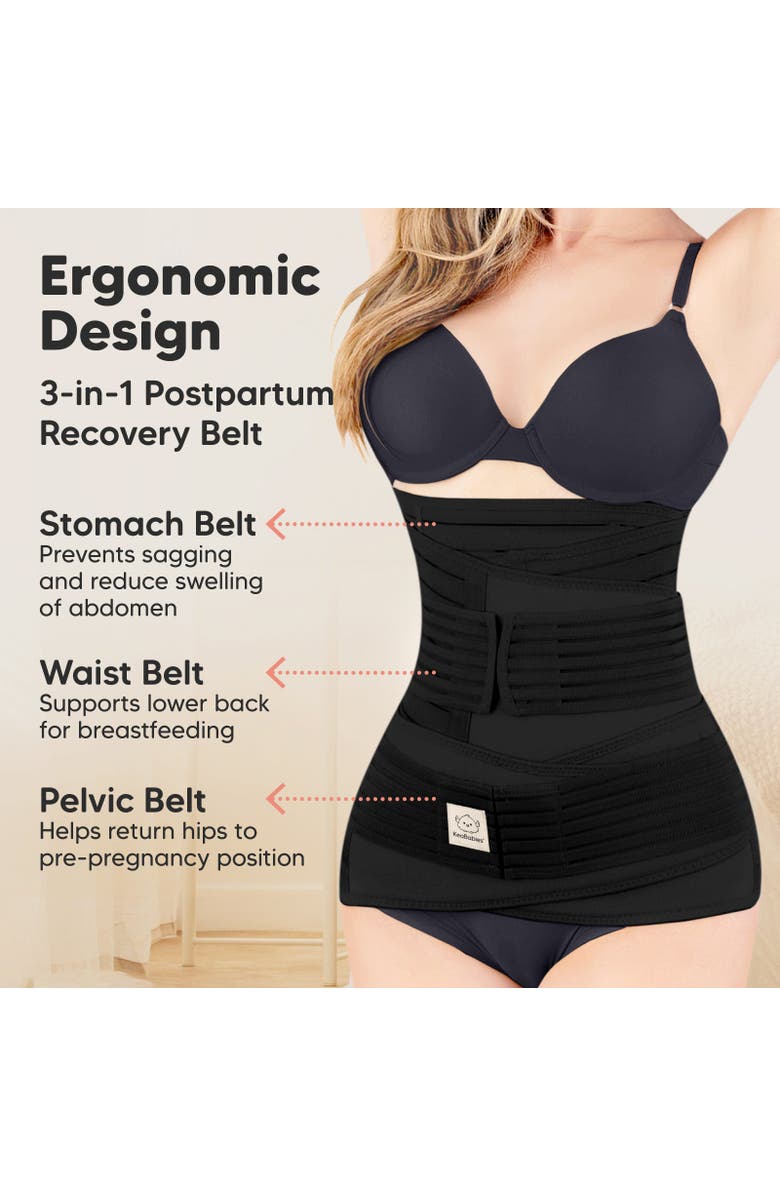 KeaBabies Revive 3-in-1 Postpartum Recovery Support Belt, Alternate, color, Midnight Black