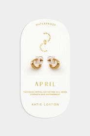 Katie Loxton 'April' Waterproof Gold Birthstone Hoop Earrings