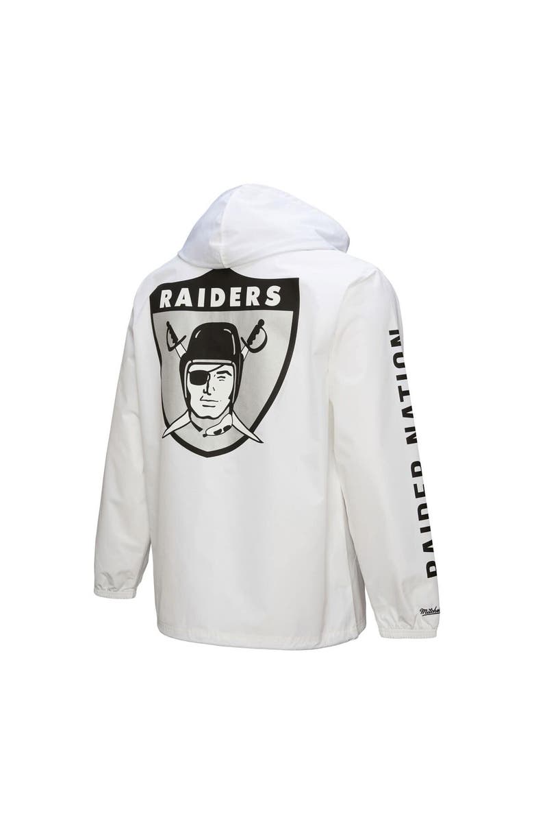 Mitchell & Ness Men's Mitchell & Ness  White Oakland Raiders Vintage Logo Coaches Full-Snap Hoodie Jacket, Alternate, color, 