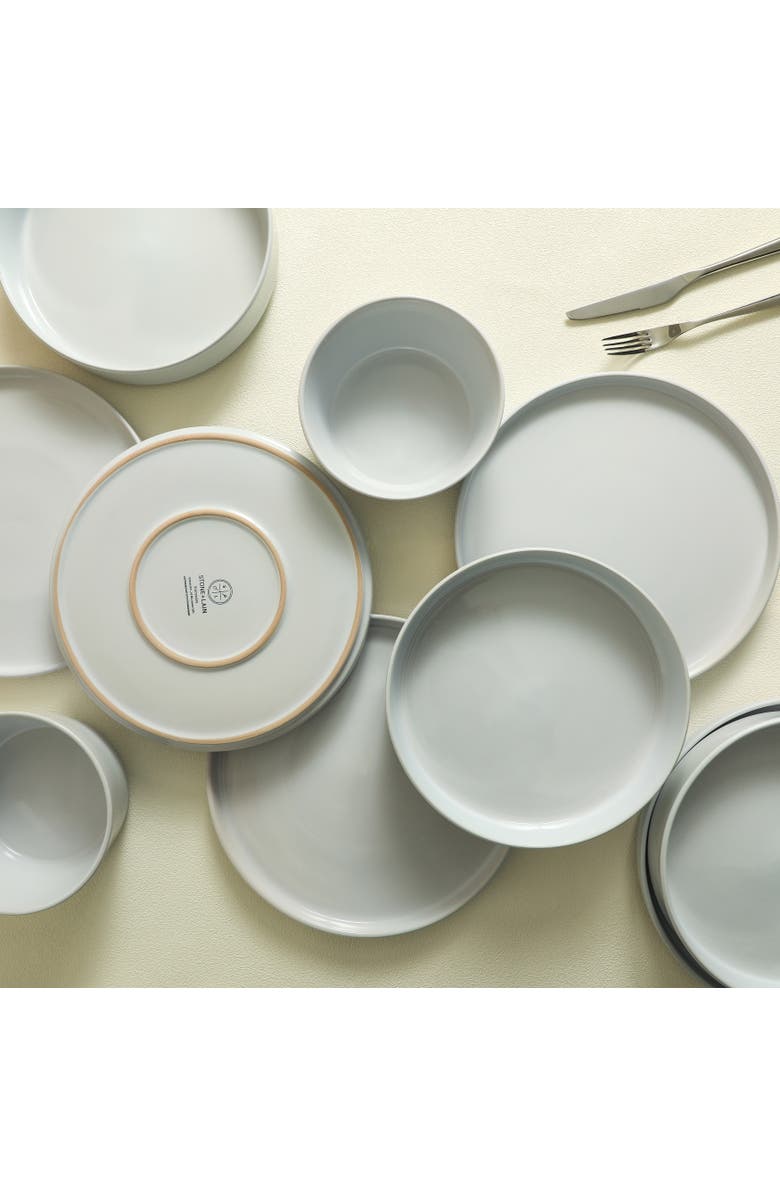 Stone Lain Celina Stoneware 24-Piece Dinnerware Set, Cereal and Dinner Bowls, Alternate, color, White
