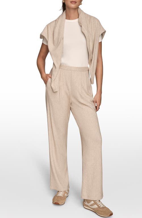Donna Karan New York High Waist Wide Leg Pull-on Sweater Pants In Neutral