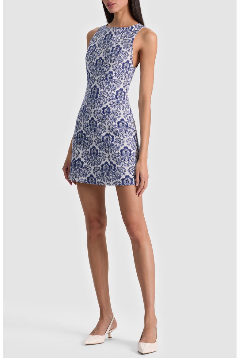 Eva Print Structure Sleeveless Minidress, Alternate, color, OFF WHITE/ TWILIGHT BLUE MULTI
