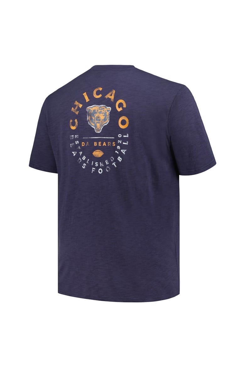 Men's Profile Navy Chicago Bears Big & Tall Two-Hit Throwback T-Shirt, Alternate, color, Navy