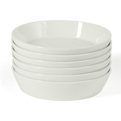 Selma Porcelain Shallow Salad and Pasta Bowls