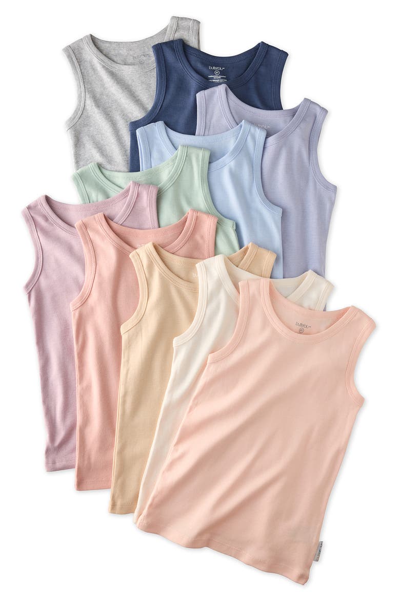 Malone Assorted 10-Pack Organic Cotton Muscle Tees, Main, color, SORBET FROST RAINBOW