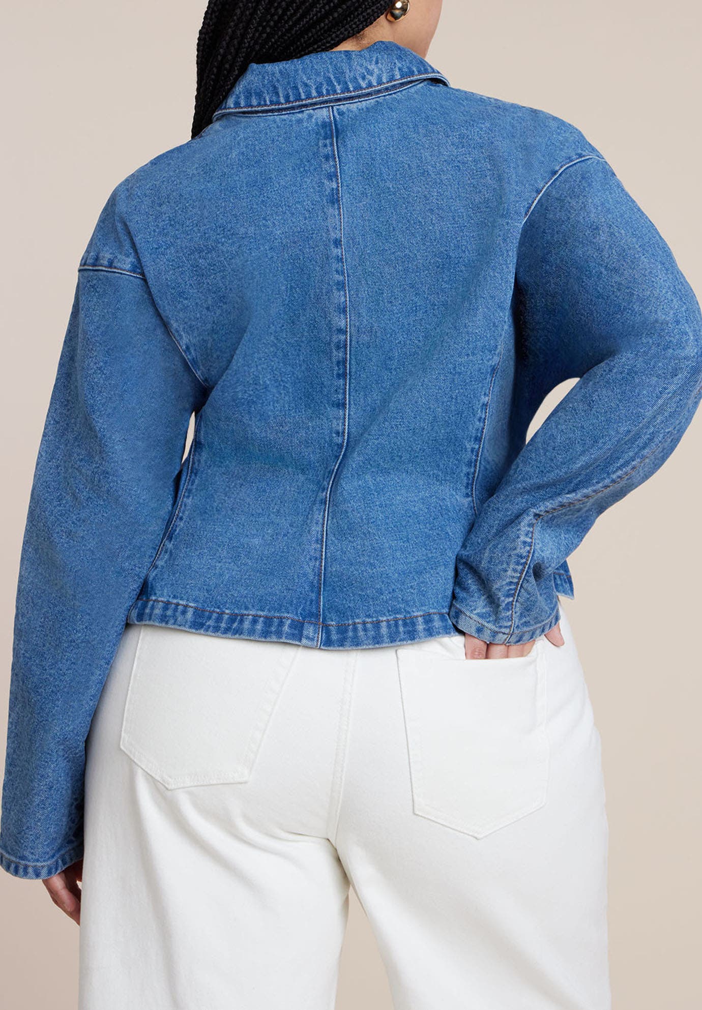 Lace Up Denim Jacket - image 2