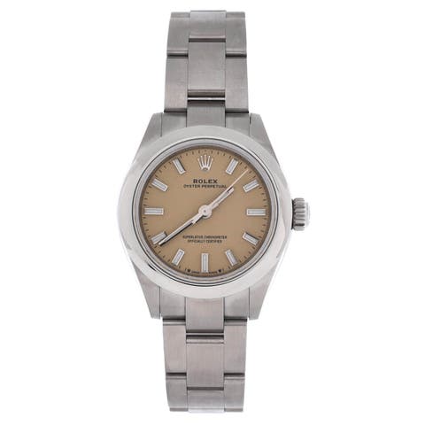 Oyster Perpetual Beige Automatic Watch Stainless Steel 28