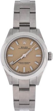 Pre-Owned Rolex Oyster Perpetual Beige Automatic Watch Stainless Steel 28