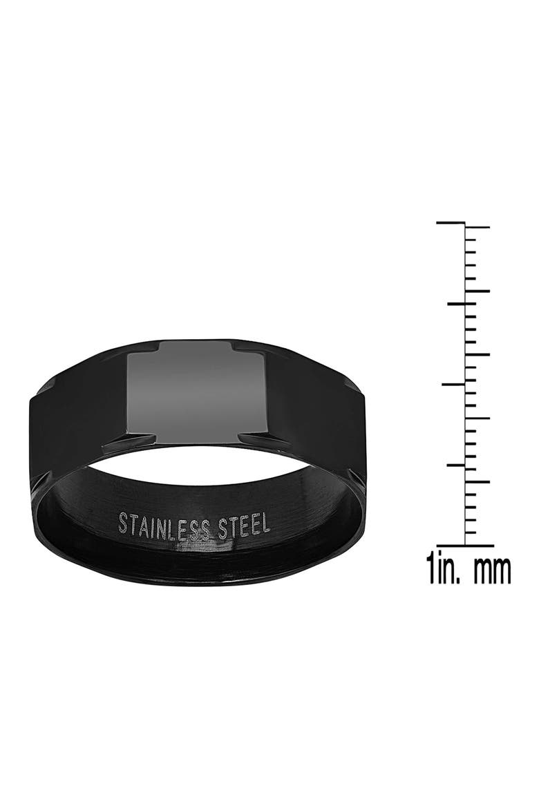 Men's Ion Plated Stainless Steel Band Ring, Alternate, color, BLACK