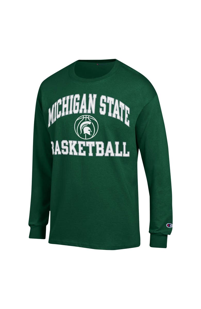 Champion Men's Champion Green Michigan State Spartans Basketball Icon Long Sleeve T-Shirt, Alternate, color, 