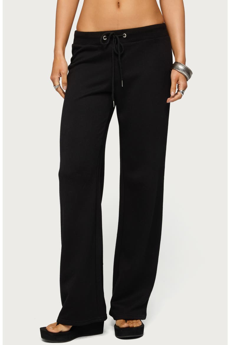 Quinn Straight Leg Sweatpants, Main, color, BLACK