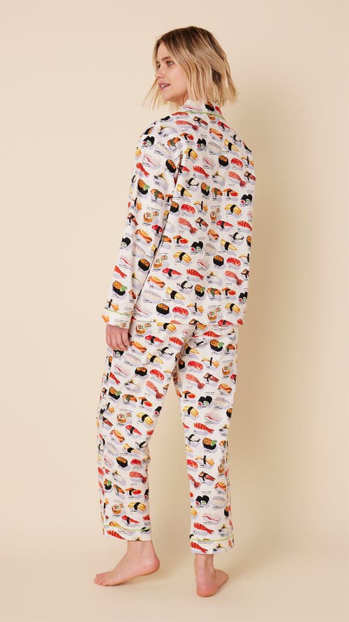 The Cat's Pajamas Poplin Cropped Pajama Set In Multi
