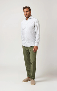 Stone Rose Linen Stripe LS Button-Up Shirt
