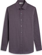 Bugatchi Axel Trim Fit Geo Print Stretch Cotton Button-Up Shirt