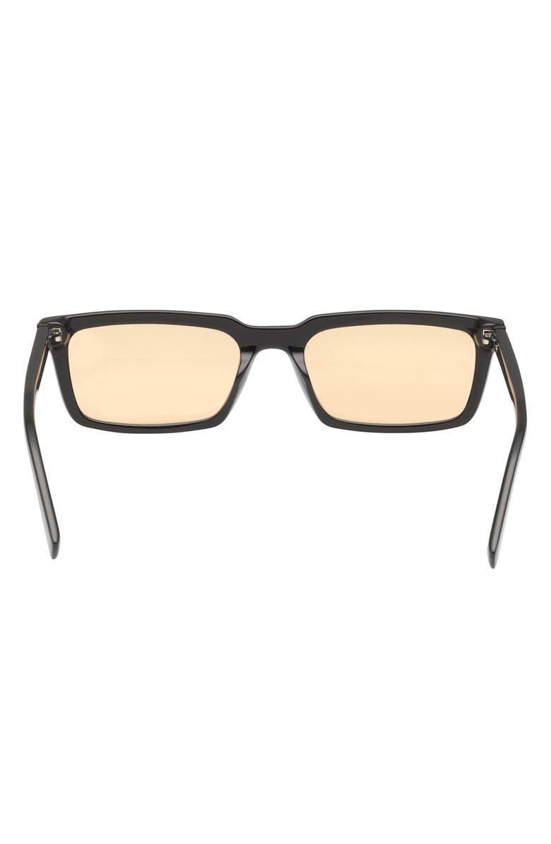 ABERCROMBIE & FITCH 54mm Rectangular Sunglasses, Alternate, color, Shiny Black / Amber Lens