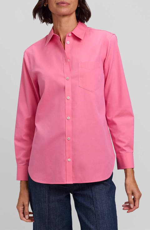 Non-Iron Boyfriend Button-Up Shirt