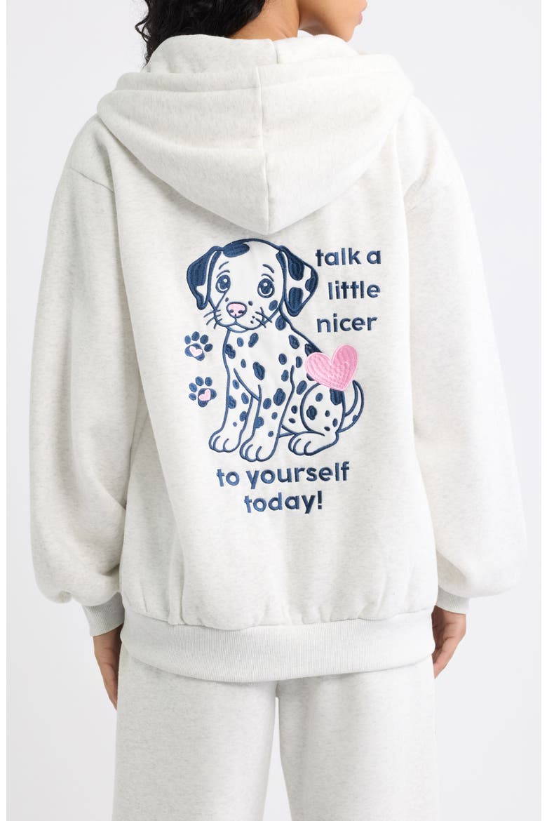 Talk Nicely Zip Hoodie, Alternate, color, OATMEAL HEATHER GRAY