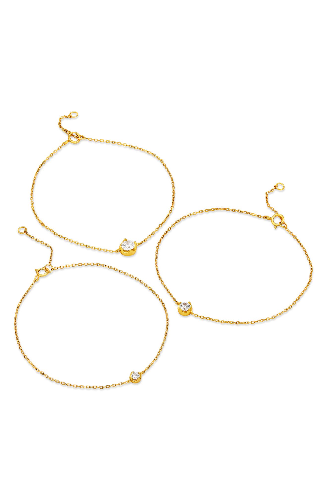 Sol Solitaire Cubic Zirconia Bracelet Trio