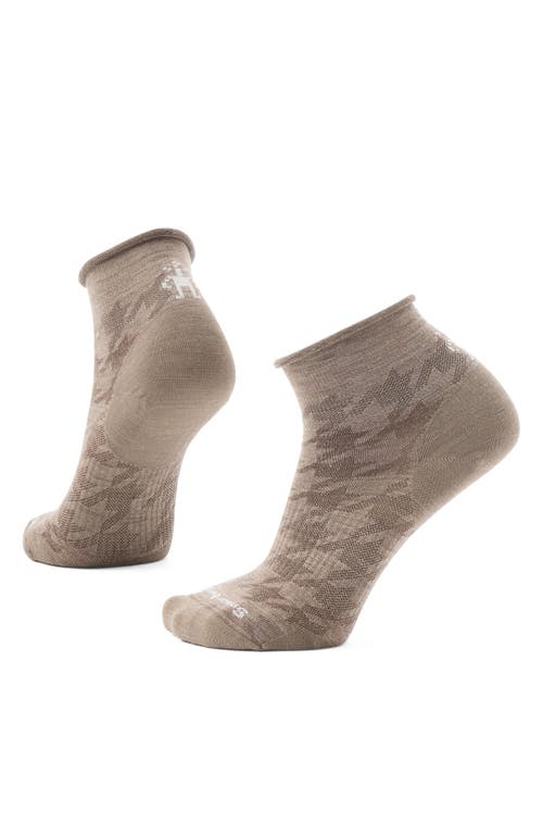 Smartwool Everyday Roll Top Houndstooth Ankle Socks In Brown