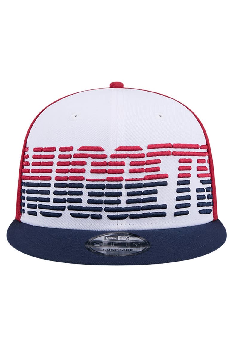 Men's New Era White/Navy Denver Nuggets Throwback Gradient Tech Font 9FIFTY Snapback Hat, Alternate, color, White