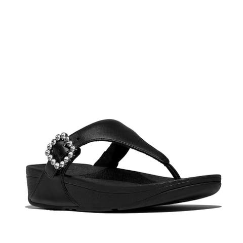 Lulu Crystal-Buckle Toe-Post
