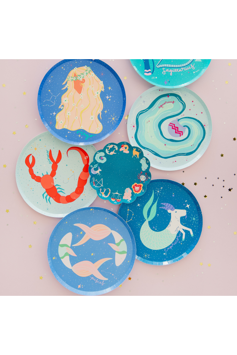 Zodiac Themed Dessert Plates, Alternate, color, Assorted Pre-Pack