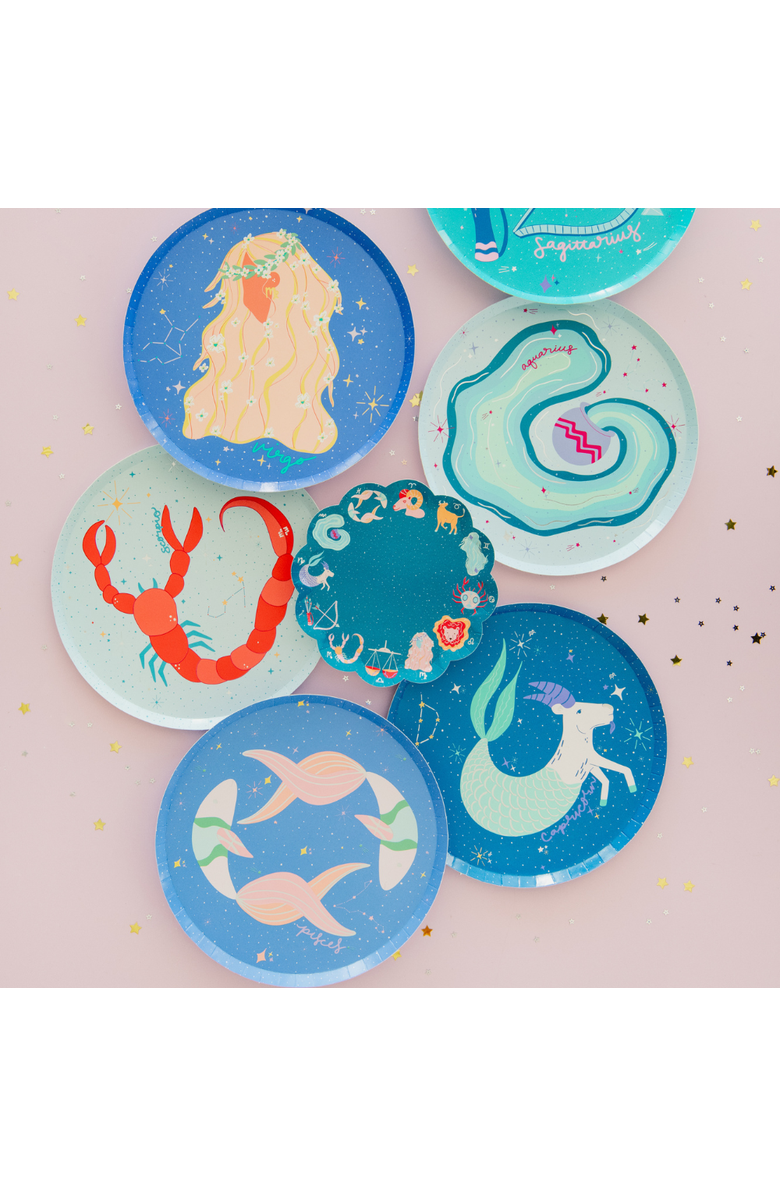 Jollity & Co Zodiac Themed Dessert Plates, Alternate, color, Assorted Pre-Pack