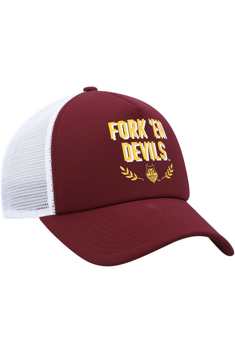 Men's adidas Maroon Arizona State Sun Devils Phrase Foam Front Trucker Adjustable Hat, Alternate, color, Maroon