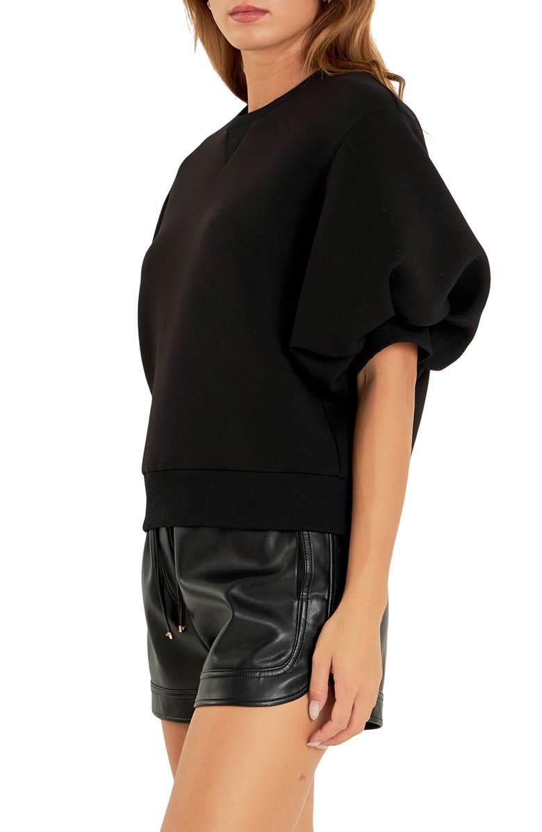 Grey Lab Puff Sleeve Sweatshirt, Alternate, color, Black