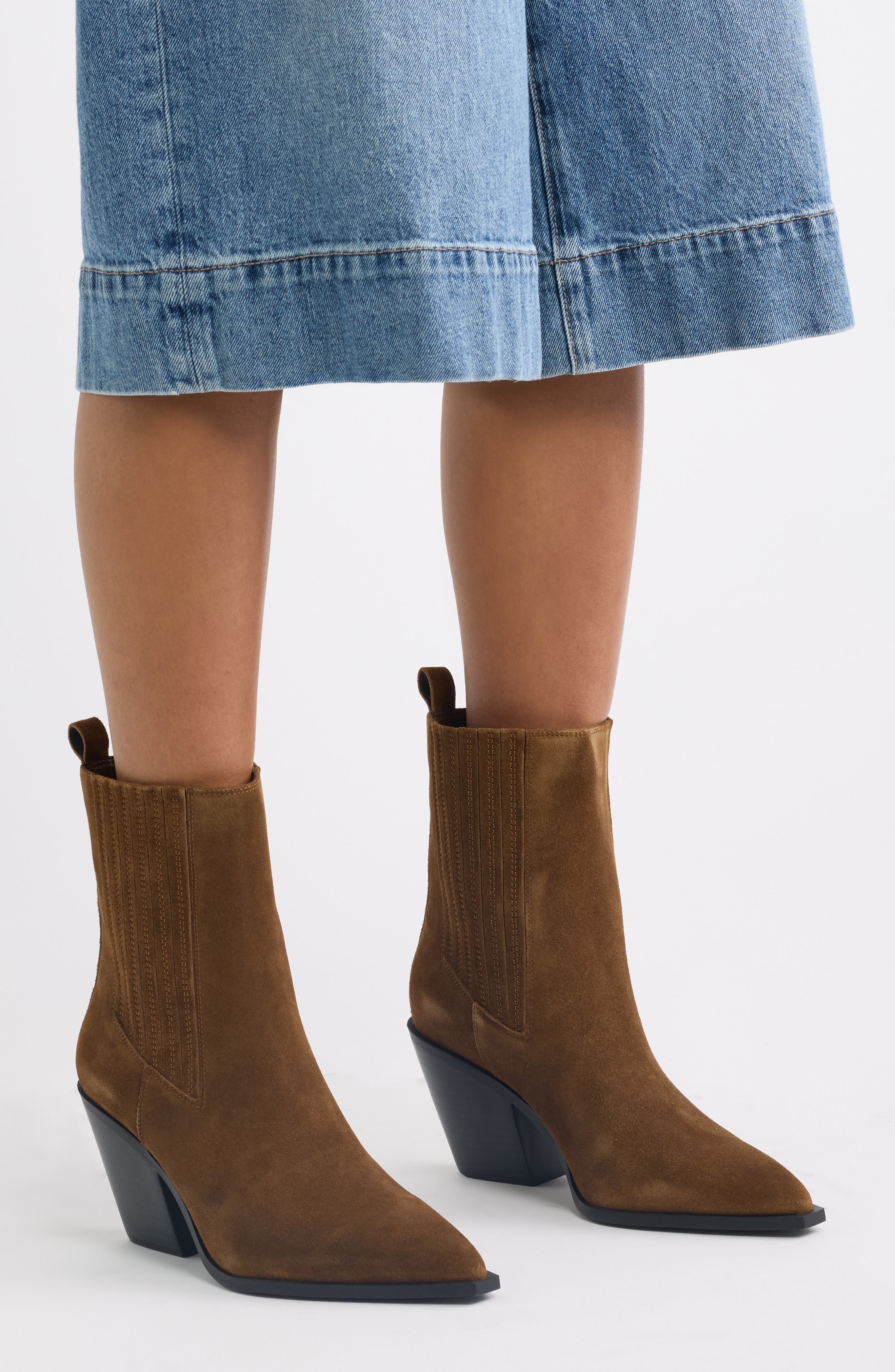 Angie Leather Bootie, Alternate, color, BROWN DARK