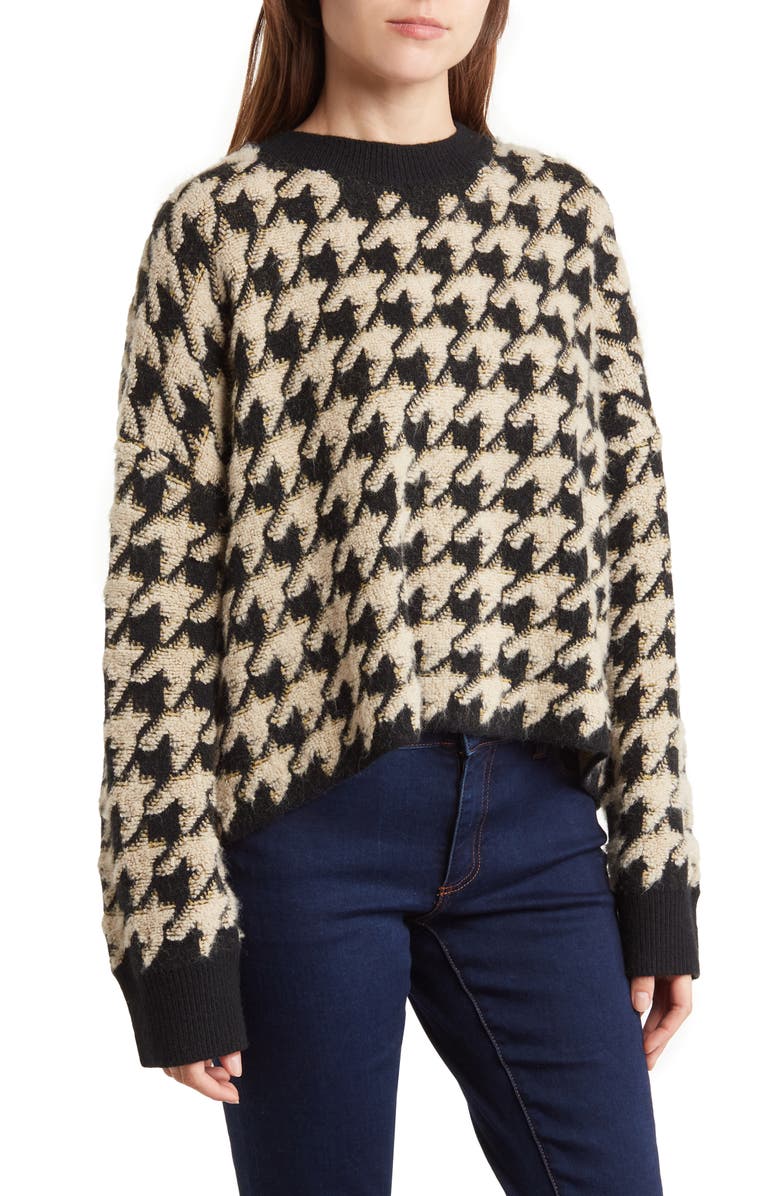 MAX STUDIO Houndstooth Dolman Sweater, Main, color,