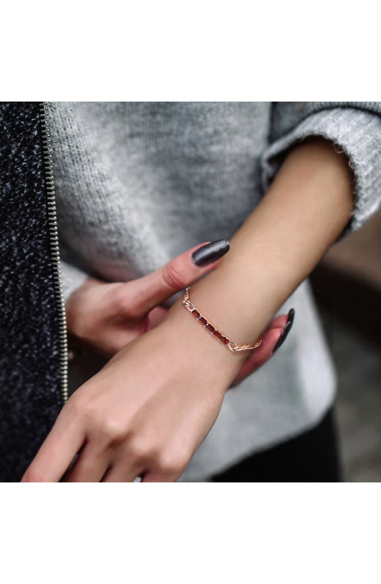 DELMAR Garnet Birthstone Chain Bracelet, Alternate, color,