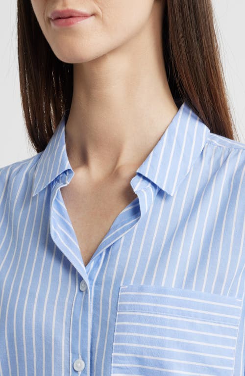 BEACHLUNCHLOUNGE BEACHLUNCHLOUNGE CANDY STRIPE COTTON BLEND BUTTON-UP SHIRT 