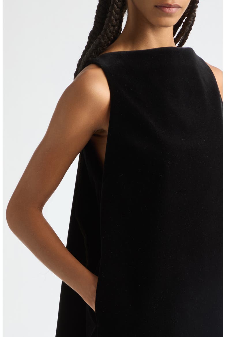 Sable Mantle Minidress, Alternate, color, BLACK