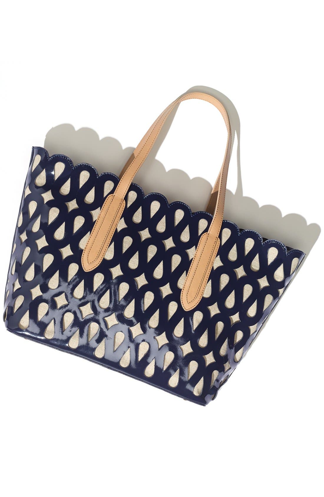 Laser Cut Tote, Alternate, color, BLACK