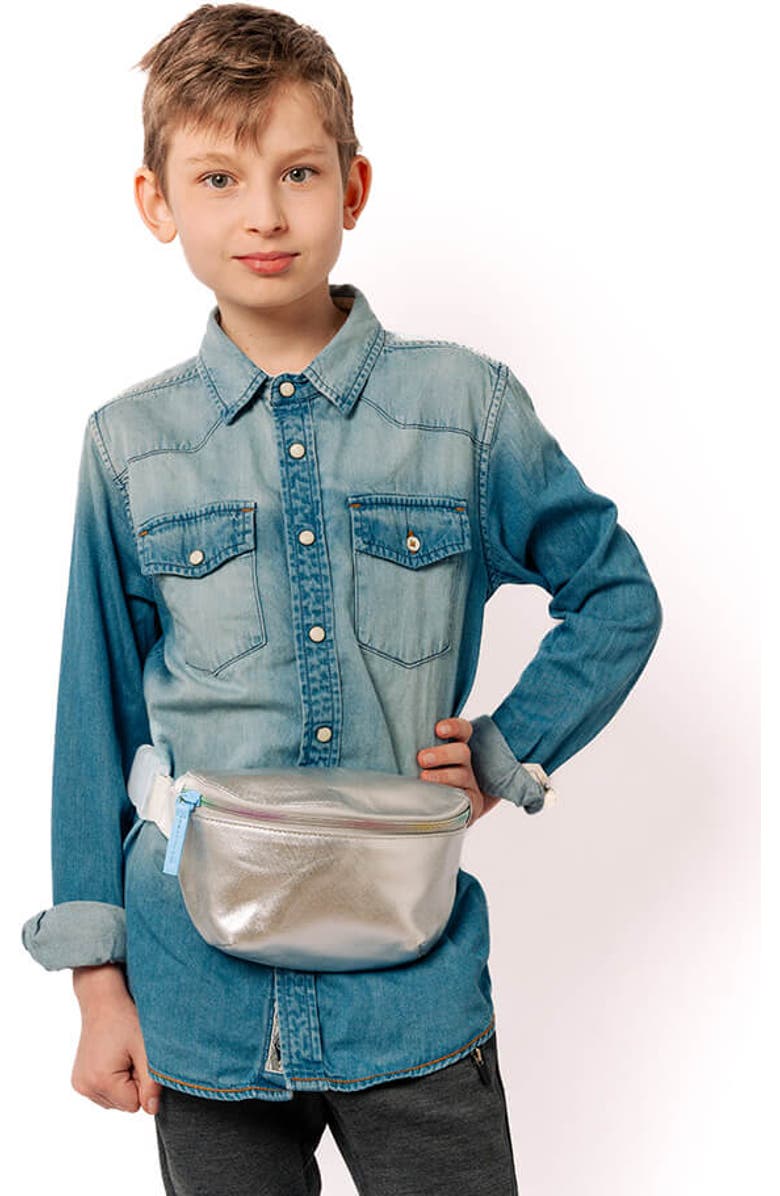 Kibou Kids Fanny Pack, Alternate, color, Silver Canvas