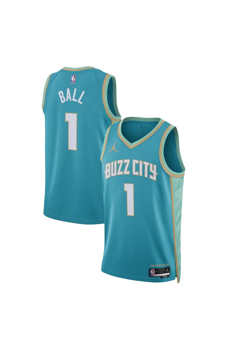 Jordan Brand Unisex Jordan Brand LaMelo Ball Teal Charlotte Hornets 2023/24 Swingman Jersey - City Edition, Main, color, 
