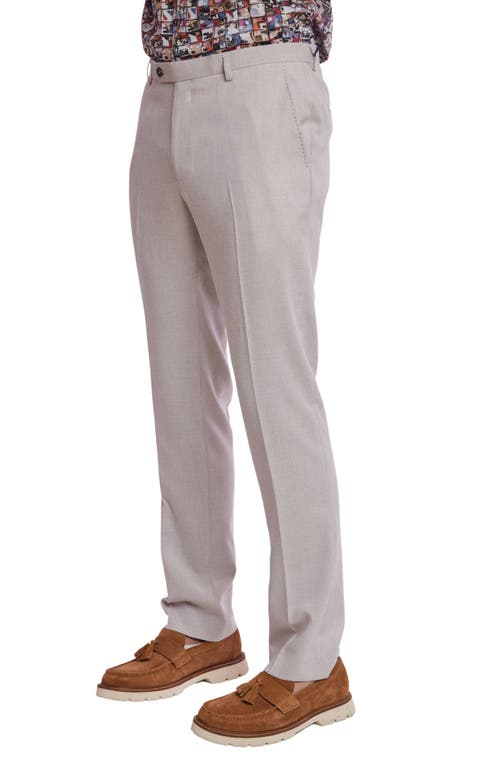 Paisley & Gray Downing Slim Flat Front Crosshatch Dress Pants In Gray