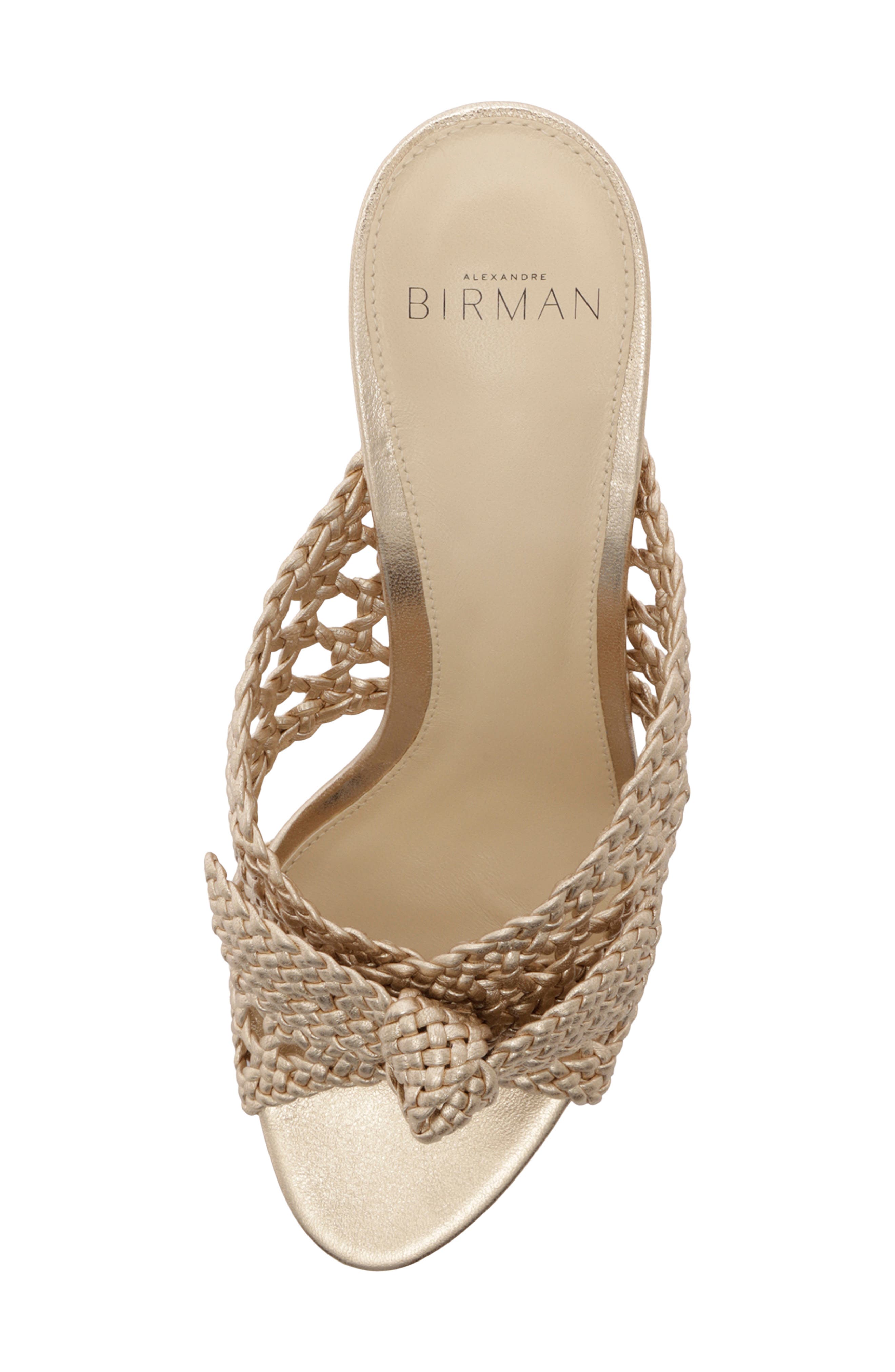Alexandre Birman Belinda Woven Block Heel Sandal, Alternate, color, Golden