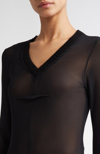 最終SALE！MM6 Maison Margiela シアートップス MM6 Maison Margiela Sheer Mesh Top | Nordstrom