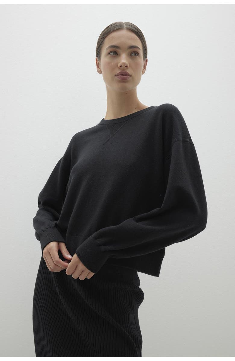 NAKED CASHMERE Maude Crewneck Sweater, Alternate, color, Black