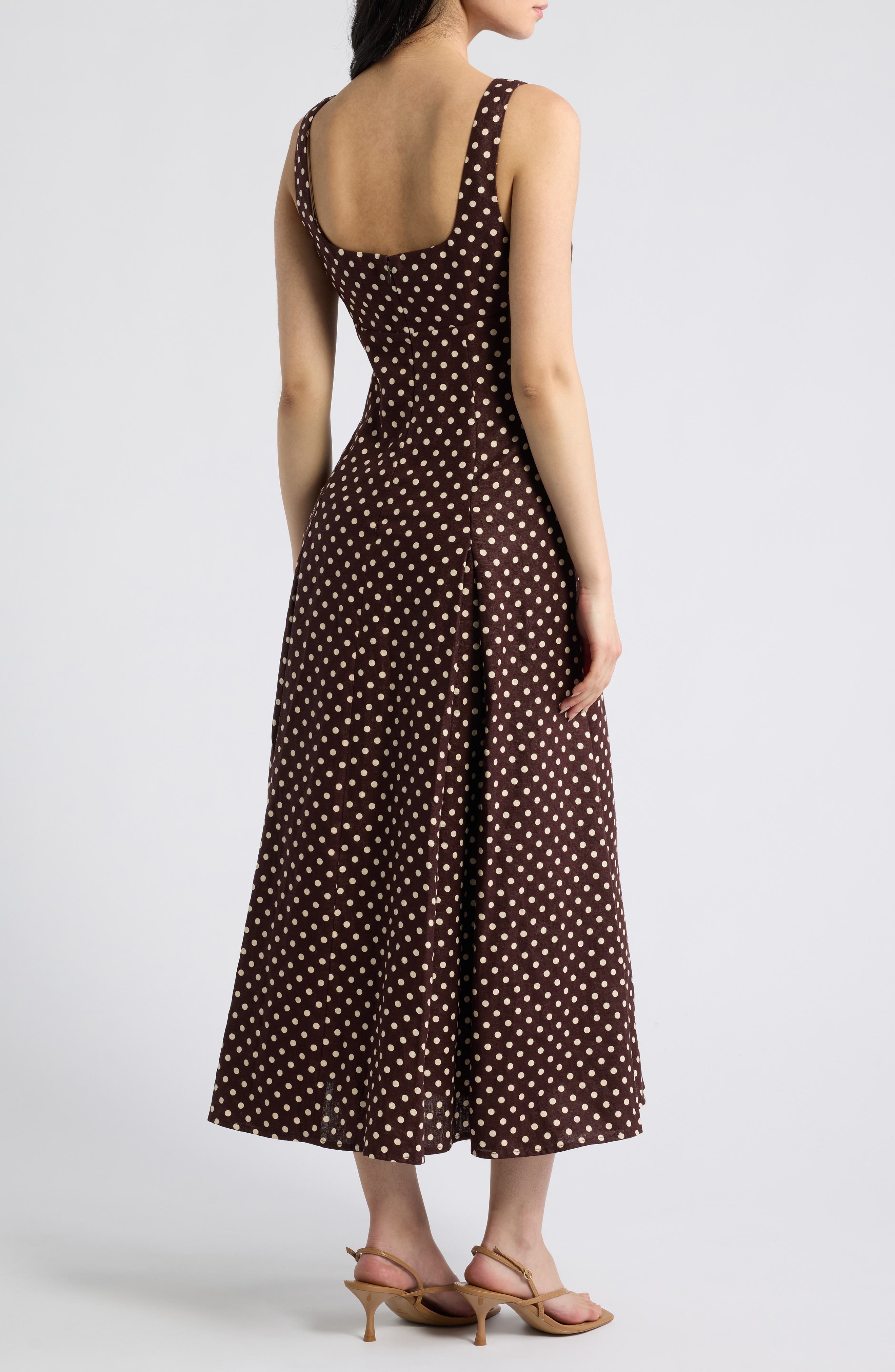 Faithfull the Brand Esme Polka Dot Cotton Midi Dress (Women) | Nordstrom