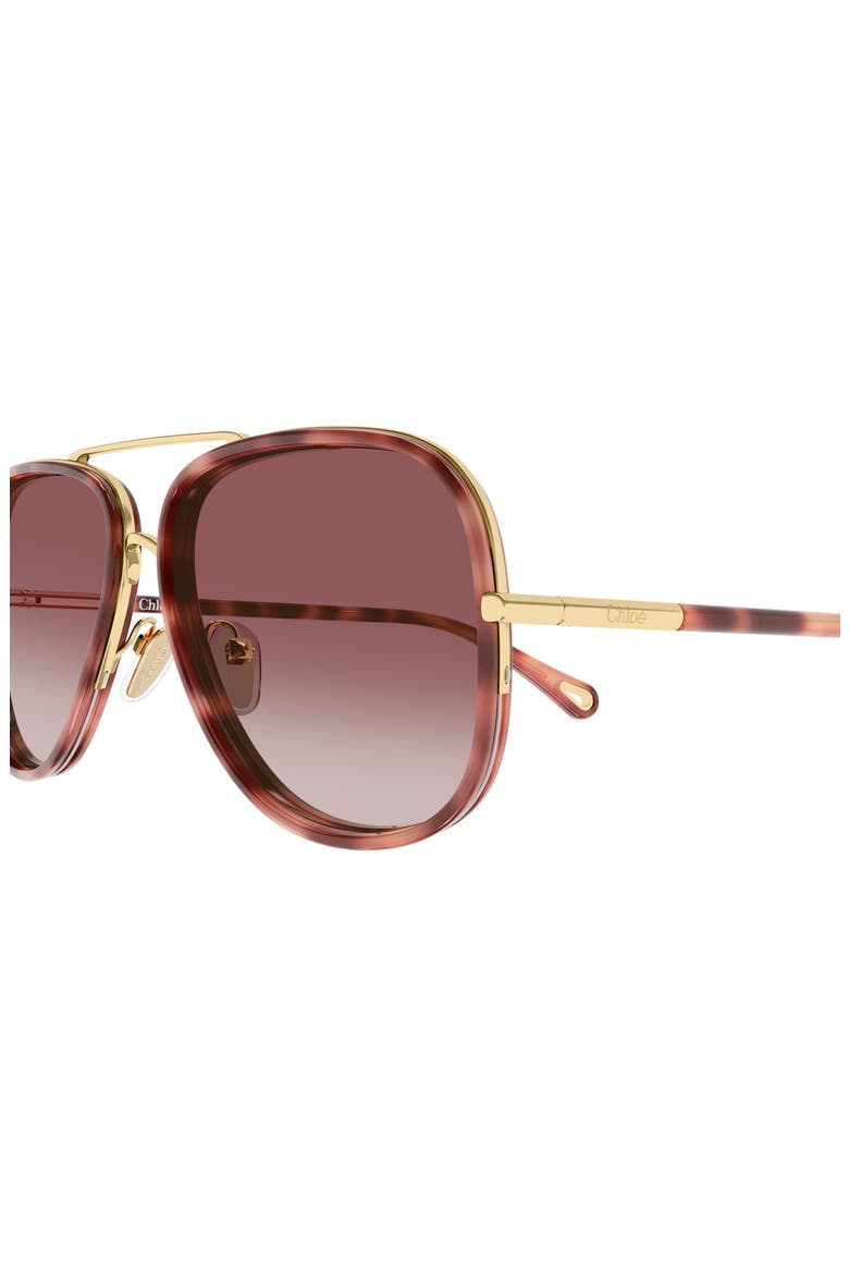 60mm Gradient Navigator Sunglasses, Alternate, color, GOLD