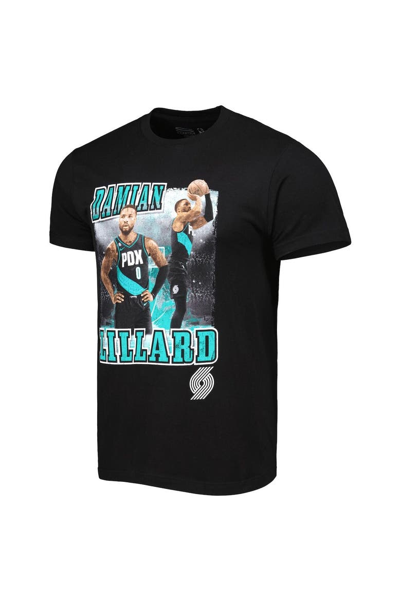 Unisex Stadium Essentials Damian Lillard Black Portland Trail Blazers City Edition Double Double Player T-Shirt, Alternate, color, Black