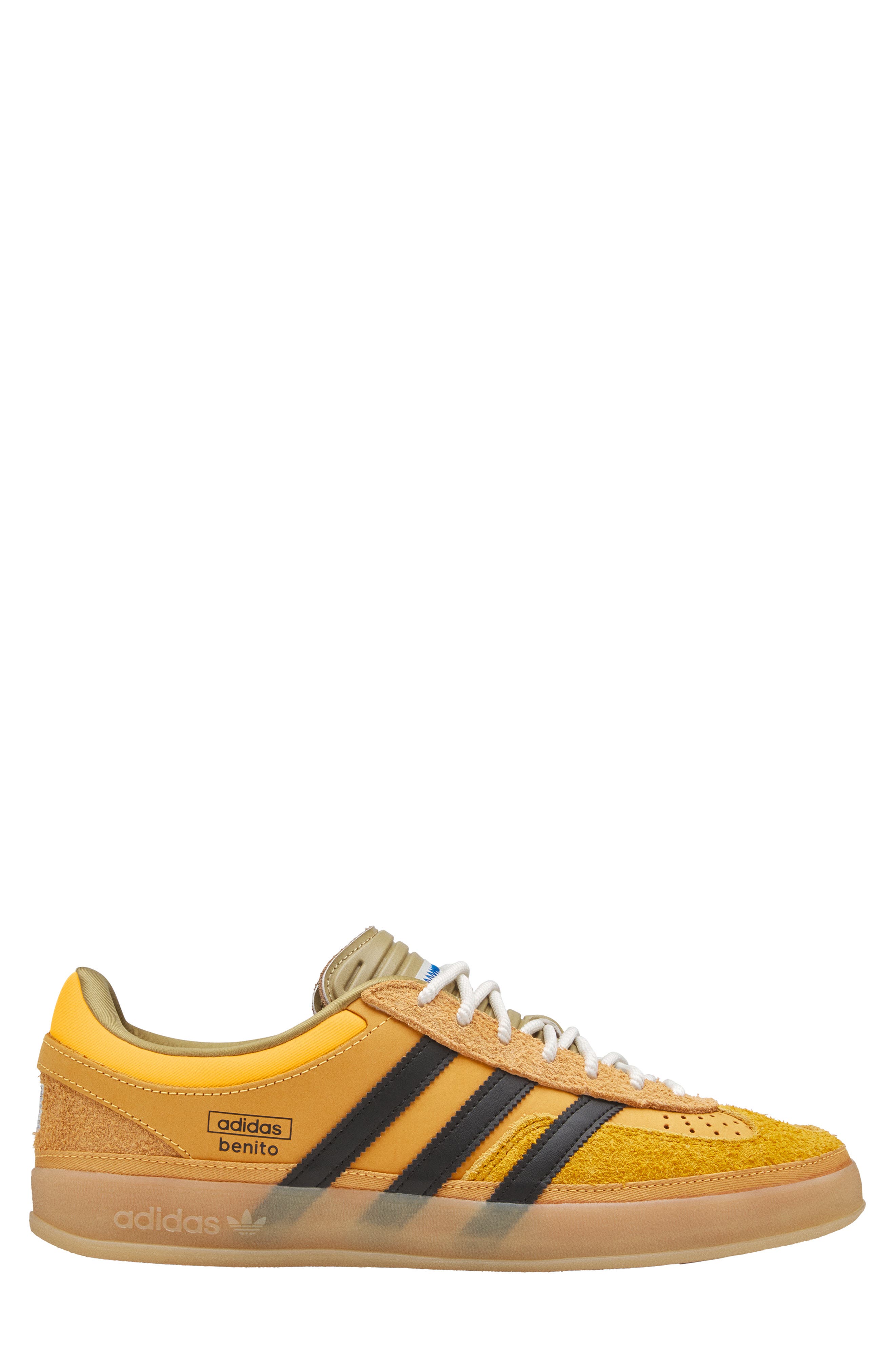 x Bad Bunny Gazelle Indoor Sneaker, Main, color, SOLAR GOLD/ CORE BLACK/ GUM 3
